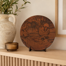Load image into Gallery viewer, Handmade Engraved Cockatoo Wood Plate
