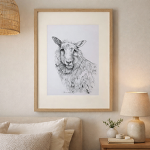 Load image into Gallery viewer, Sheep Sketch Framed Print | Neutral Farmhouse Wall Art