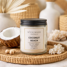 Load image into Gallery viewer, Glass Candle – Coconut Beach | Coastal Scented Candle