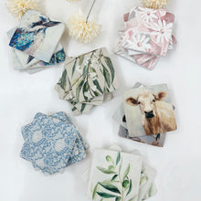 Load image into Gallery viewer, SET/4 BLUE PROTEA COASTERS