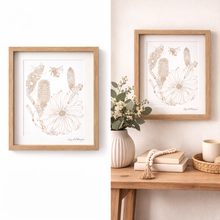 Load image into Gallery viewer, Australian native banksia print styled in coastal living room