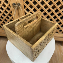 Load image into Gallery viewer, Hand Carved Cutlery Caddy