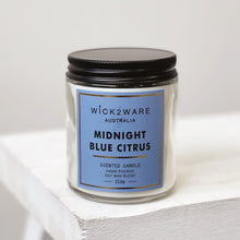 Load image into Gallery viewer, GLASS CANDLE - MIDNIGHT BLUE CITRUS