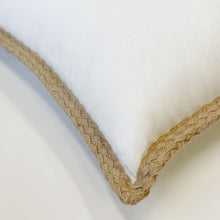 Load image into Gallery viewer, White Jute Linen Cushion