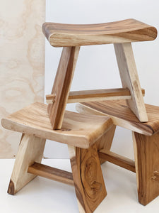 CURVED WOODEN STOOL