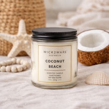 Load image into Gallery viewer, Glass Candle – Coconut Beach | Coastal Scented Candle

