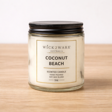 Load image into Gallery viewer, Glass Candle – Coconut Beach | Coastal Scented Candle
