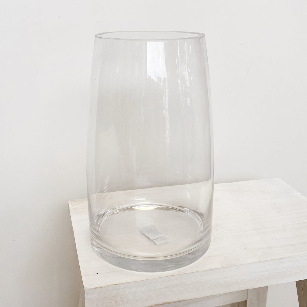 CLEAR GLASS CYLINDER VASE