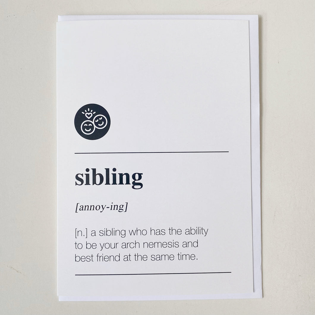 SIBLING CARD