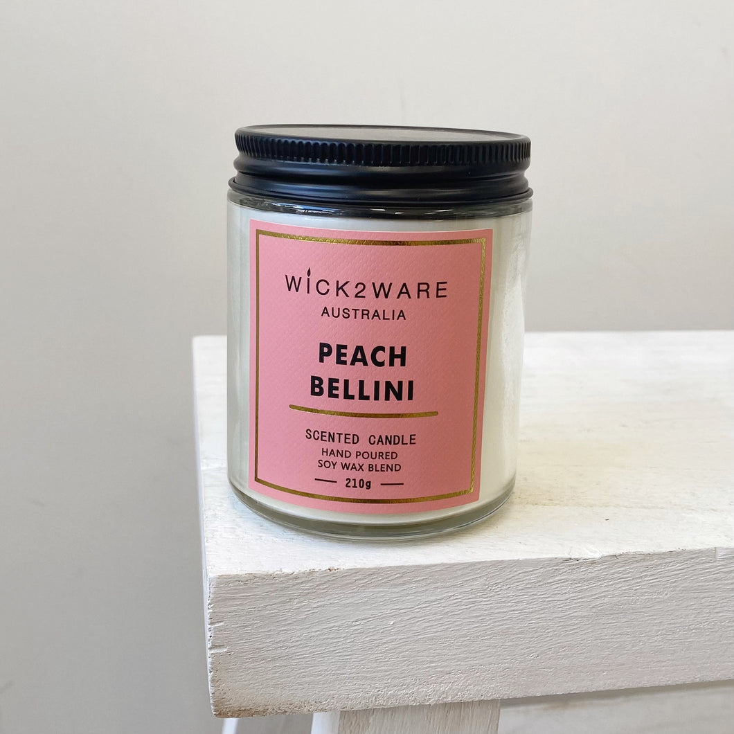 GLASS CANDLE - PEACH BELLINI