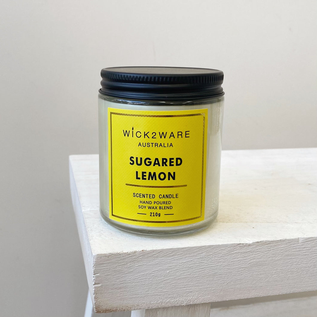 GLASS CANDLE - SUGARED LEMON
