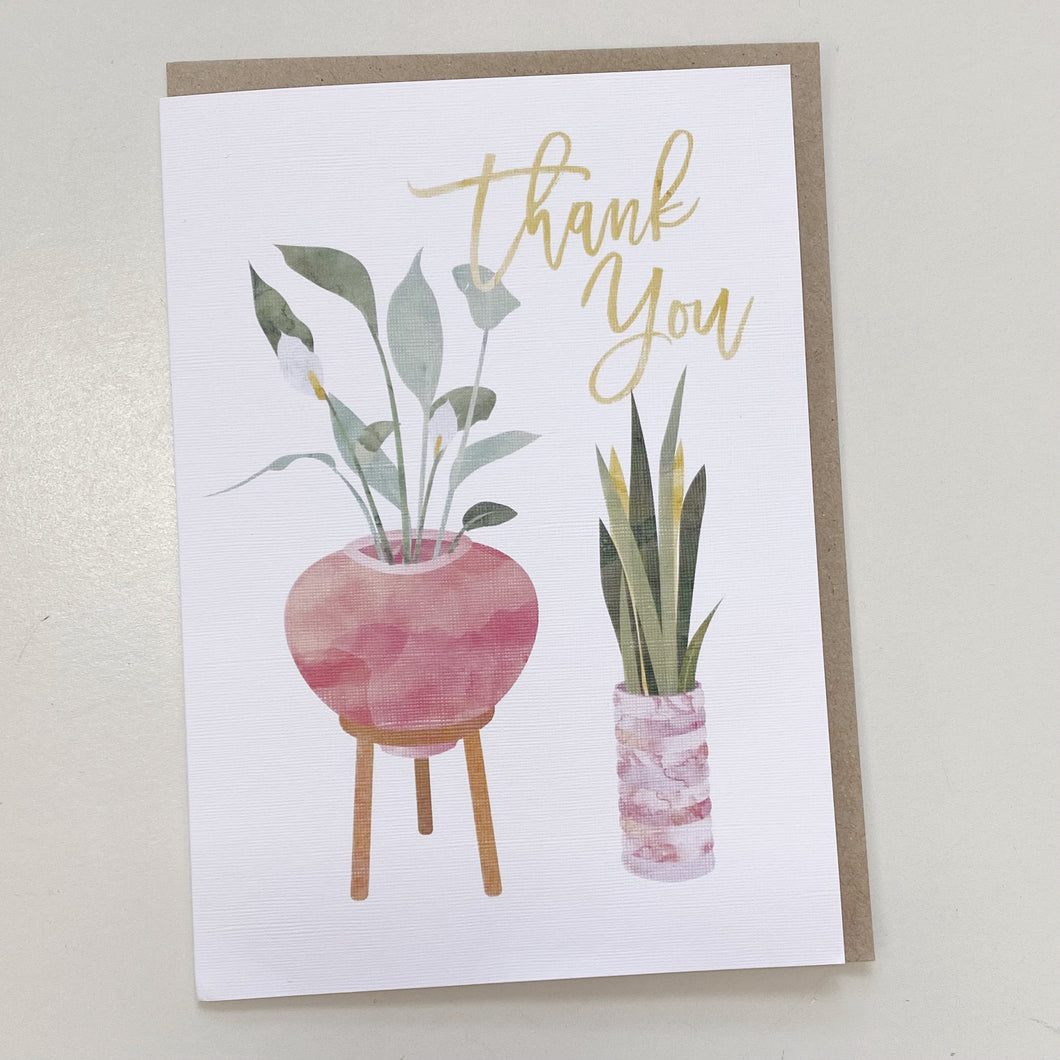 WATERCOLOUR PLANTS THANKYOU CARD