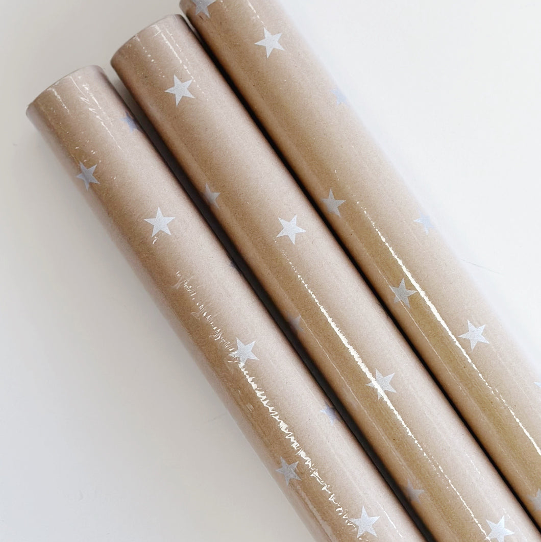 WRAPPING PAPER- SILVER STARS