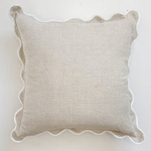 Load image into Gallery viewer, LINEN SCALLOPED CUSHION - SAND
