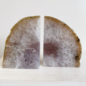 AGATE CRYSTAL BOOKENDS - PURPLE
