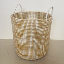 Load image into Gallery viewer, WATER HYACINTH WHITE/NATURAL BASKET
