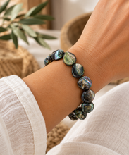 Load image into Gallery viewer, Glossy Stone Beaded Bracelet – Iridescent
