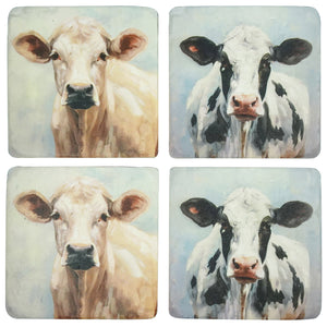 'MOO' COW COASTERS - SET/4