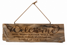Load image into Gallery viewer, Wooden Welcome Sign

