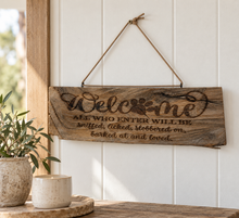 Load image into Gallery viewer, Wooden Welcome Sign
