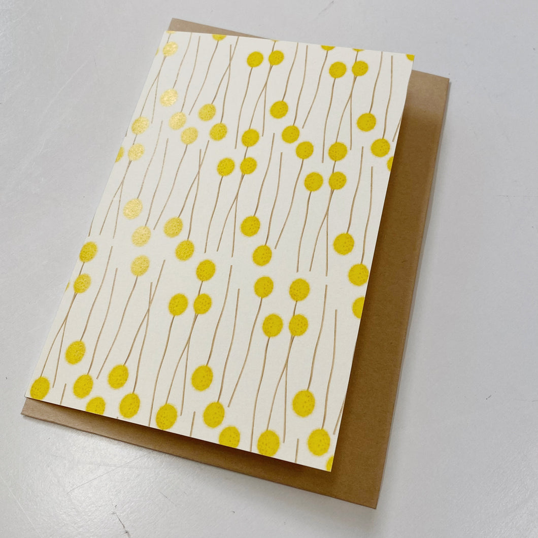 YELLOW BILLY BUTTONS CARD