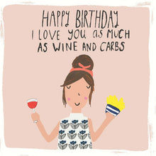 Load image into Gallery viewer, WINE AND CARBS CARD
