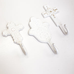 WHITE METAL HOOK