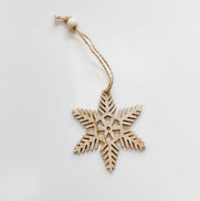 Load image into Gallery viewer, WOODEN SNOWFLAKE ORNAMENT
