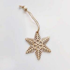 WOODEN SNOWFLAKE ORNAMENT
