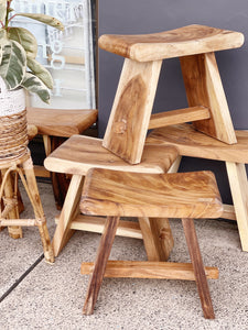 CURVED WOODEN STOOL